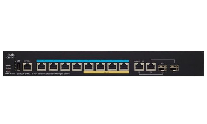 Cisco SG350X-8PMD-K9-EU, Cisco SG350X-8PMD-K9-EU - Cisco SG350-8PMD 8-Port 2.5G PoE Stackable Managed Switch