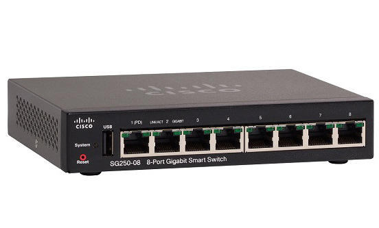 Cisco SG250-08-K9-EU, Cisco SG250-08-K9-EU - Cisco SG250-08 8-Port Gigabit Smart Switch