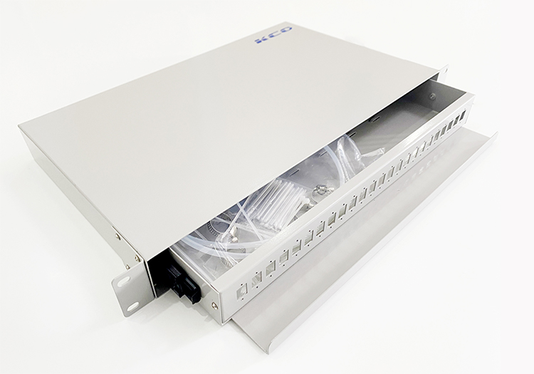 Hộp phối quang ODF 24FO đầy đủ phụ kiện, Hộp phối quang ODF 24FO KCO lắp rack, dạng trượt