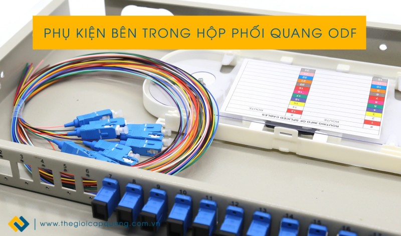 Hộp phối quang ODF bao gồm những phụ kiện gì?, Các loại phụ kiện trong hộp ODF quang