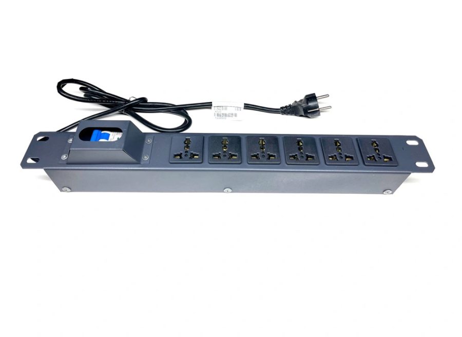Thanh nguồn PDU 6 ổ đa năng MCB20A, Thanh nguồn PDU 6 ổ đa năng MCB20A UNIRACK UNR-P6M20/1U