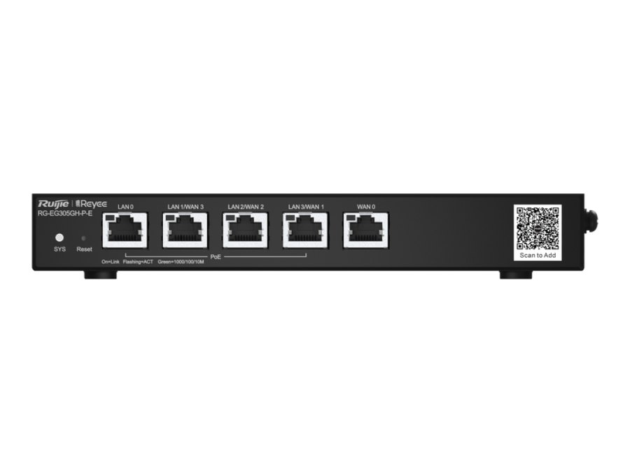 Router Ruijie RG-EG305GH-P-E, Router Ruijie RG-EG305GH-P-E – 1,5 Gbps, 350 máy khách, 4 PoE, 4 WAN