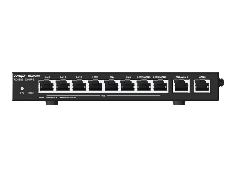 Router Ruijie RG-EG310GH-P-E, Router Ruijie RG-EG310GH-P-E – 10 cổng, 8 PoE Out 110 W, 1,5 Gbps