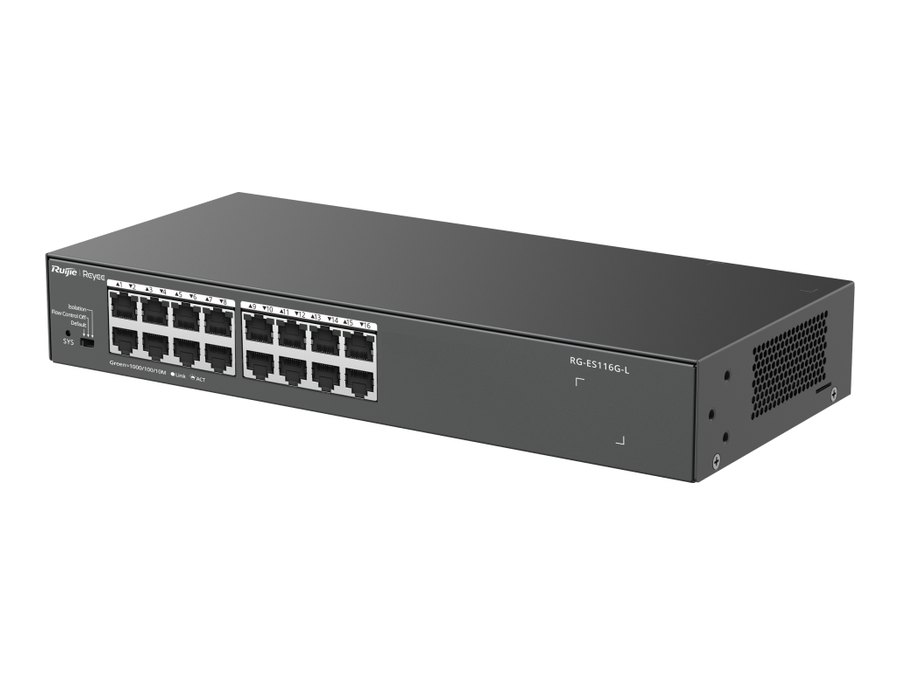 Switch Ruijie RG-ES116G-L, Switch Ruijie RG-ES116G-L 16 cổng gigabit không quản lý, cách ly cổng