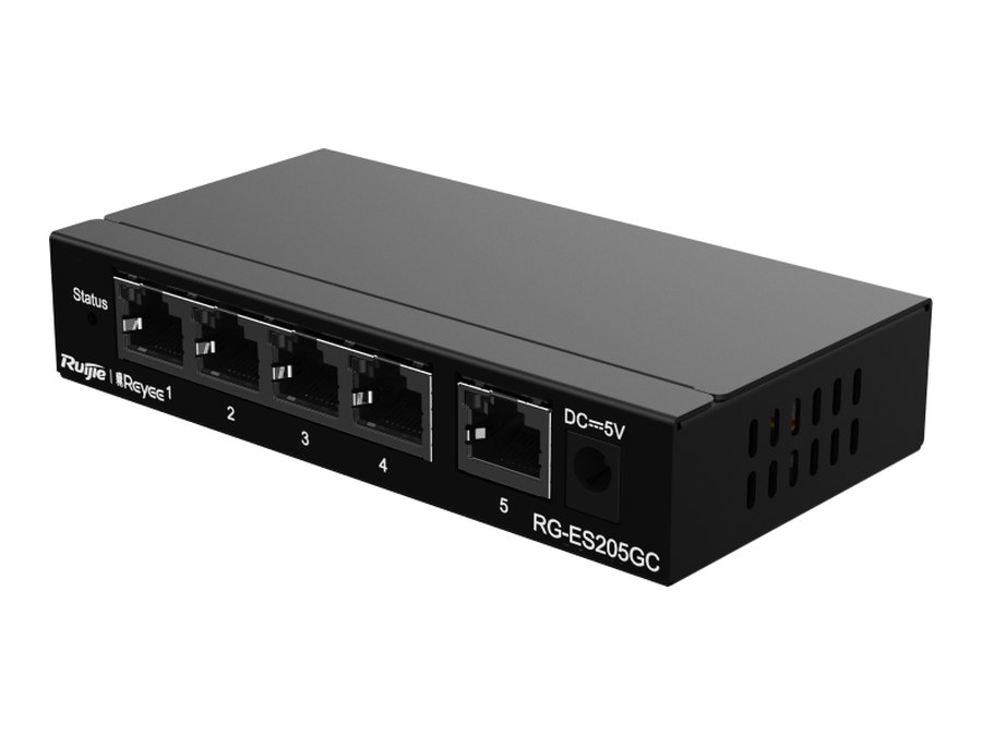 Switch Ruijie RG-ES205GC, RG-ES205GC Ruijie – switch 5 port gigabit Cloud, Non-PoE, CCTV