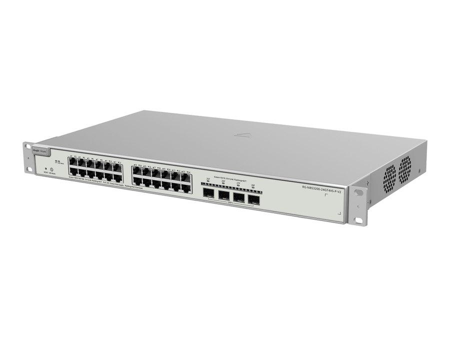 Switch Ruijie RG-NBS3200-24GT4XS-P-V2, Switch PoE Ruijie NBS3200-24GT4XS-P-V2: 24 cổng PoE+ 370 W, 4 SFP+