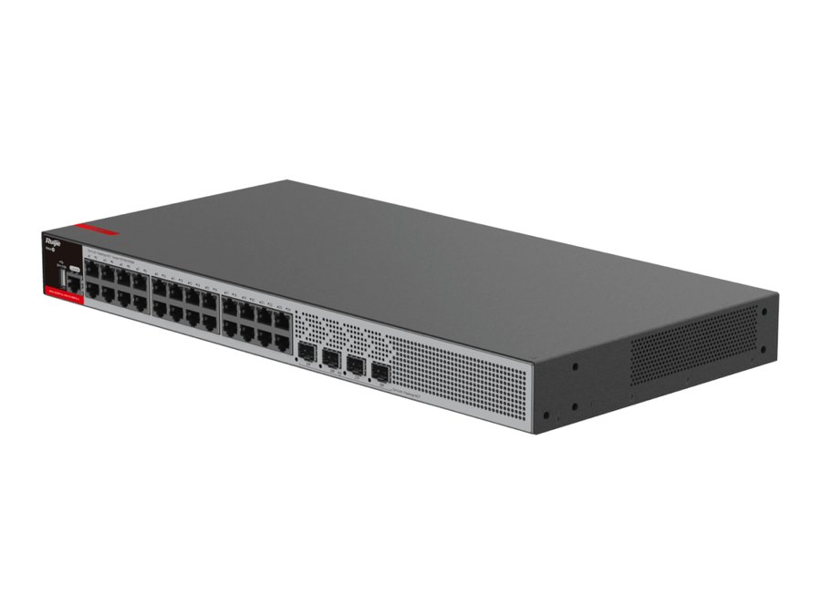 Switch Ruijie RG-S2915-24GT4MS-L, RG-S2915-24GT4MS-L Ruijie – L2+ 24 cổng gigabit, uplink SFP 2.5G