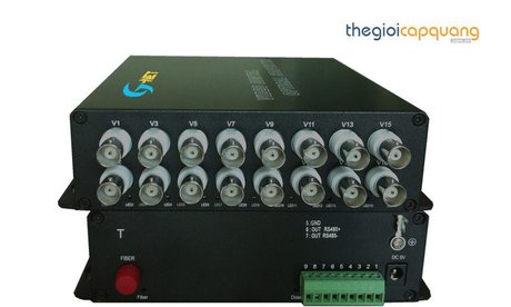 Bộ chuyển đổi video sang quang 16 kênh AHD-CVI-TVI 960P 1080P