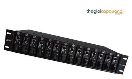 Rack Mount 19 inch Chassis tập trung converter quang Gnet
