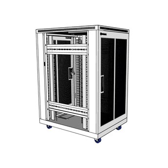 Tủ Rack 20U sâu 800 màu trắng