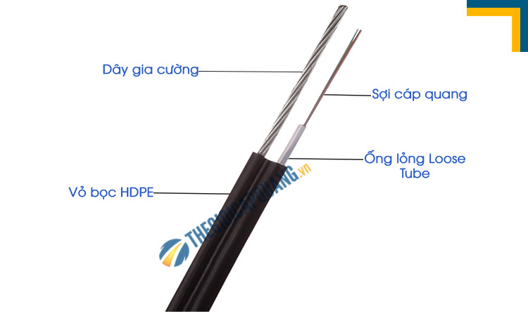 Cáp quang treo 2core, cáp thuê bao 2 core tại Hợp Nhất