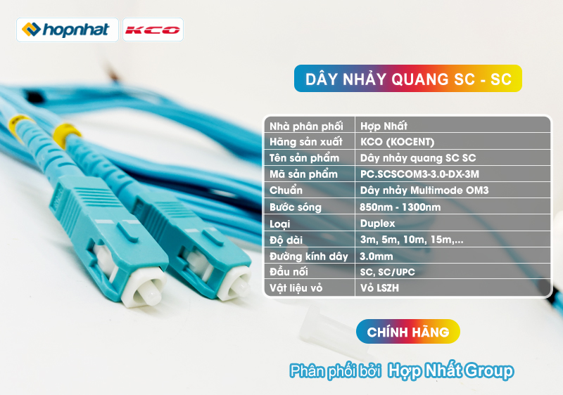 Dây nhảy quang SC SC OM3 hãng KCO