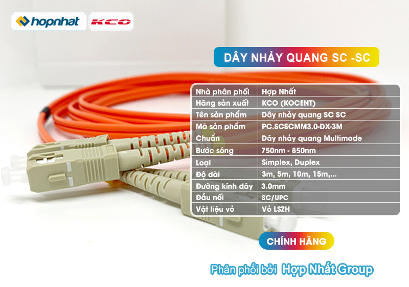 Dây nhảy quang SC SC Multimode hãng KCO giá rẻ
