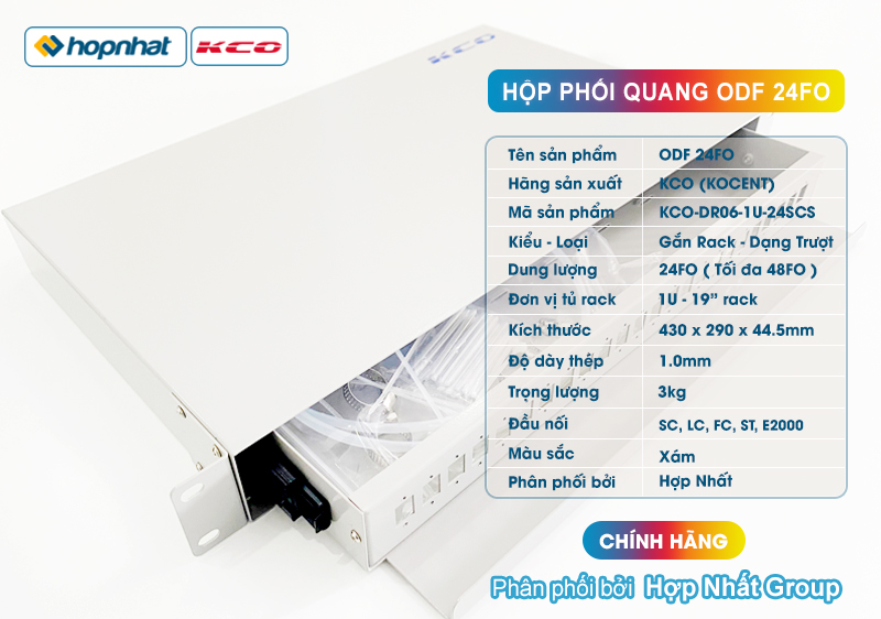 ODF 24FO lắp rack thương hiệu KCO