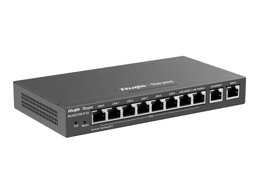 Router RG-EG210G-P-V3 nhìn chếch, ảnh của Ruijie