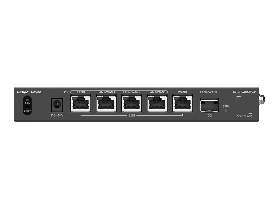 Mặt trước router Ruijie RG-EG406XS-P, ảnh của hãng