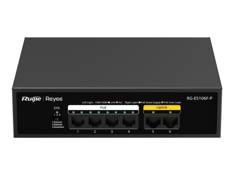 Switch Ruijie RG-ES106F-P, ảnh mặt trước của hãng
