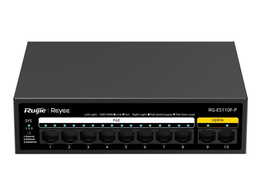 Switch Ruijie RG-ES110F-P, ảnh mặt trước của hãng