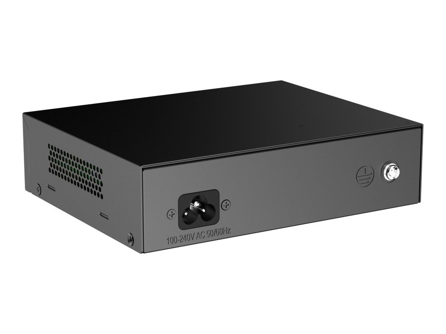 Switch Ruijie RG-ES110FG-P, ảnh mặt sau nhìn chếch của hãng