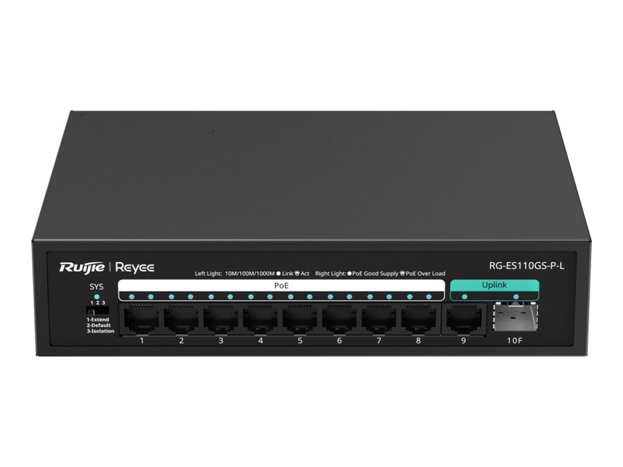 Switch Ruijie RG-ES110GS-P-L, ảnh mặt trước của hãng
