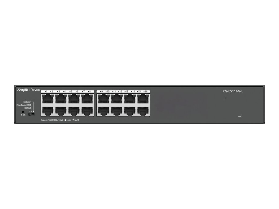 Switch Ruijie RG-ES116G-L, ảnh mặt trước của hãng