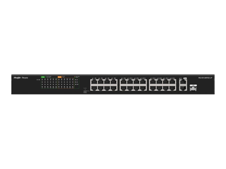 Switch Ruijie RG-ES126FGS-LP, ảnh mặt trước của hãng