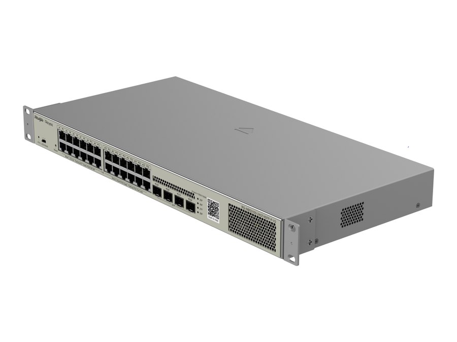 RG-NBS3100-24GT4SFP-P-V2 nhìn chếch từ phải, ảnh hãng