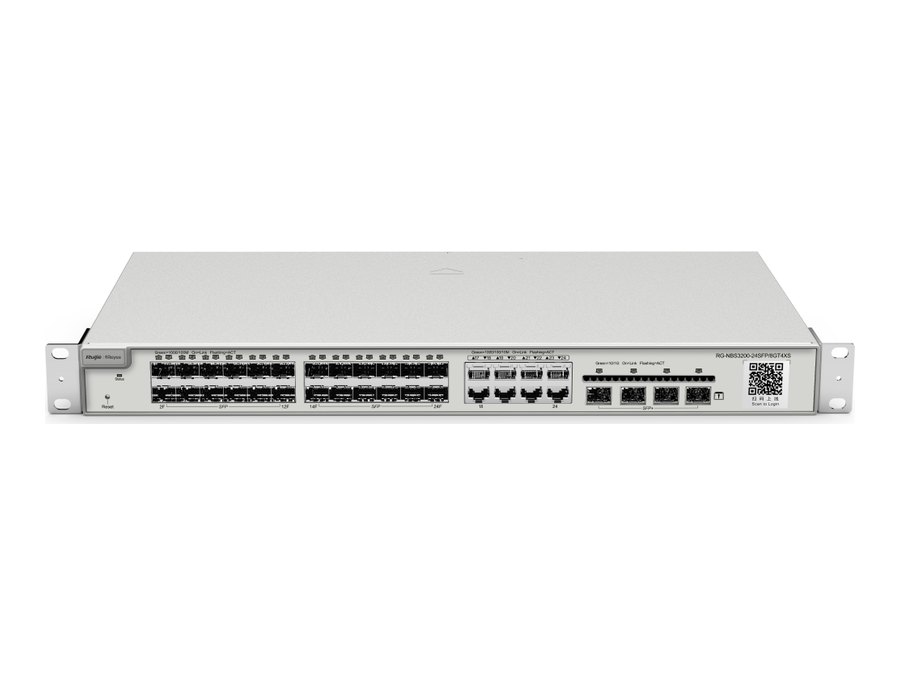 Chính diện nhìn từ trên, mã RG-NBS3200-24SFP/8GT4XS do Ruijie chụp
