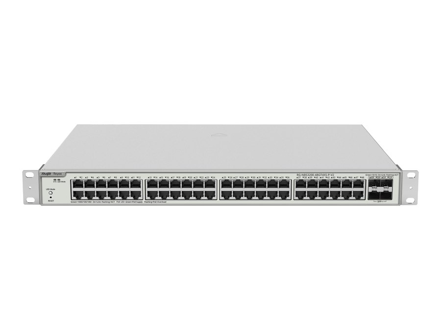 Mặt trước nhìn hơi cao của bản PoE 48 cổng RG-NBS3200-48GT4XS-P-V2