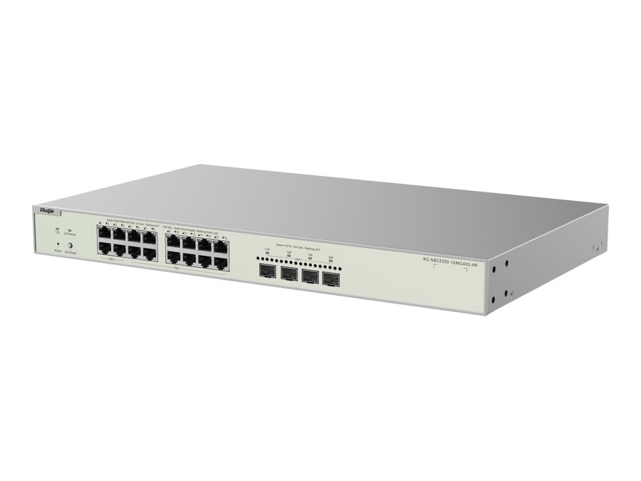 Góc chéo trái của RG-NBS3300-16MG4XS-HP, ảnh hãng