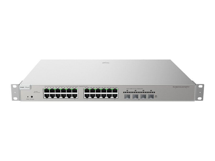 Mặt trước của RG-NBS5100-24GT4SFP-P (ảnh Ruijie)