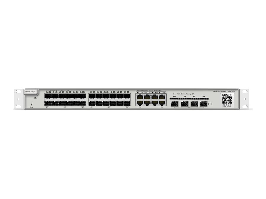 Toàn bộ mặt trước RG-NBS5200-24SFP/8GT4XS, ảnh của Ruijie