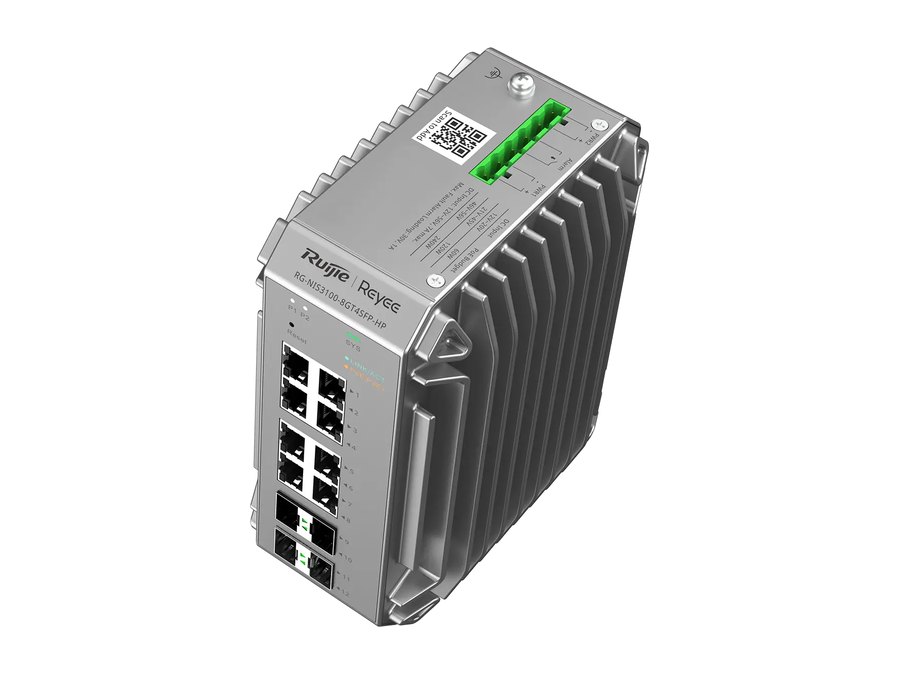 RG-NIS3100-8GT4SFP-HP nhìn từ phía trên chếch xuống, ảnh Ruijie