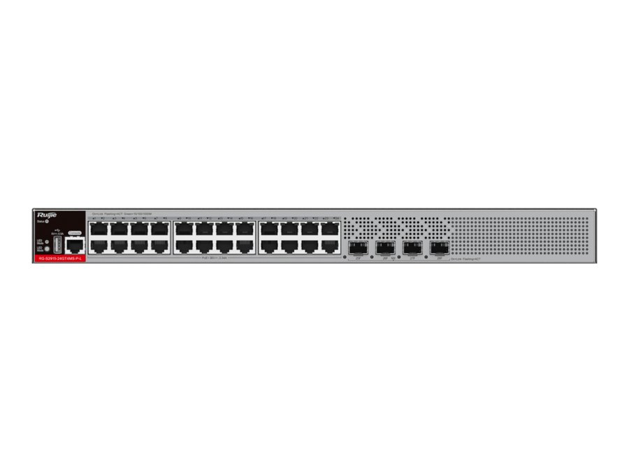 Mẫu RG-S2915-24GT4MS-P-L chụp chính diện, ảnh Ruijie